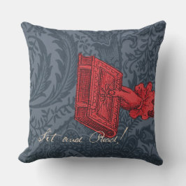 Bookstore, library, reading nook Blue/Red Kissen