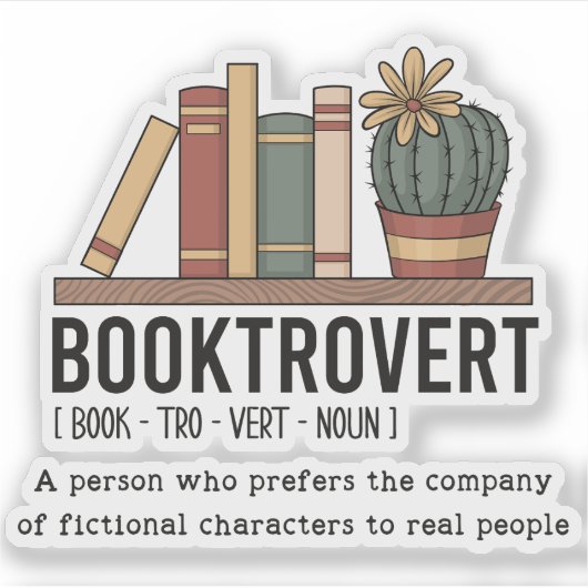 Booktrovert Aufkleber (Vorderseite)