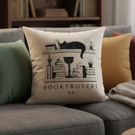 Booktrovert Book Lover's Monogrammed  Kissen