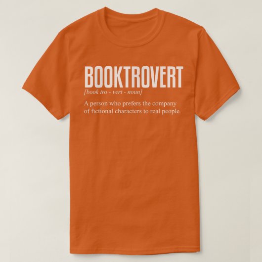 BookTrovert Definition Funny Reading Book Lover T-Shirt (Design vorne)