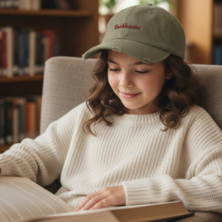 Booktrovert Light Olive Bestickte Baseballkappe