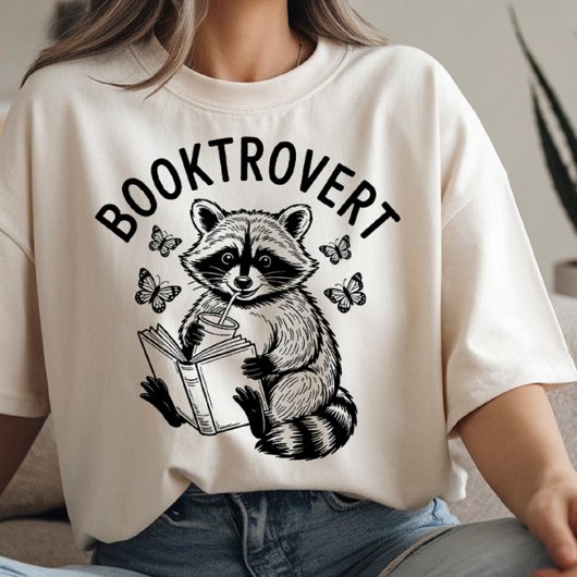 Booktrovert Raccoon Reading Drink T-Shirt
