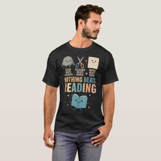 Booktrovert Shirt Nothing Beat Reading Rock Paper (Vorne ganz)