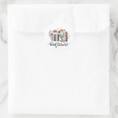Booktrovert-Wildblumen Runder Aufkleber (Tasche)