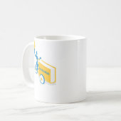 Bookwallah Logo, das Geschenk teilend Kaffeetasse (Vorderseite Links)