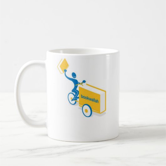 Bookwallah Logo, das Geschenk teilend Kaffeetasse (Links)
