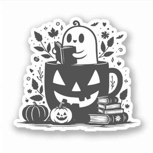 Bookween Halloween Aufkleber (Vorderseite)