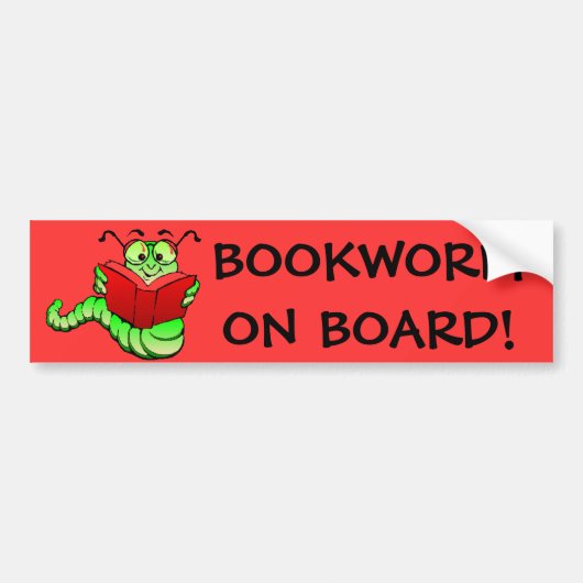 Bookworm-Autoaufkleber Autoaufkleber (Vorne)