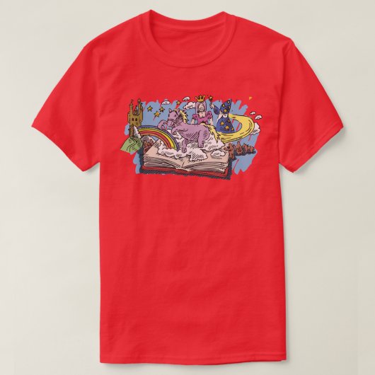 Bookworm Avid ReaderFairy Tale Fantasy Book Readin T-Shirt (Design vorne)