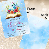 Bookworm Baby Magical Watercolor Babydusche Einladung