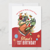 Bookworm Birthday Bash Einladung (Vorderseite)