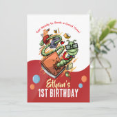 Bookworm Birthday Bash Einladung (Stehend Vorderseite)