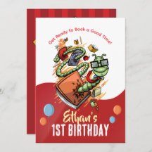 Bookworm Birthday Bash Einladung