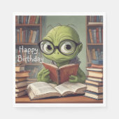 Bookworm Birthday Serviette (Vorderseite)