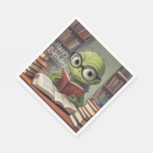 Bookworm Birthday Serviette (Ecke)