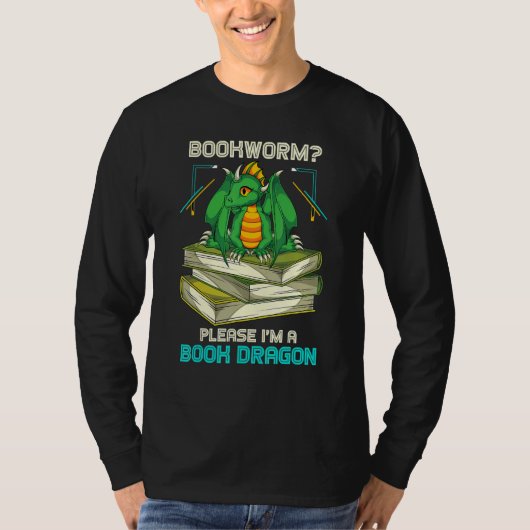 Bookworm Bitte im Buch Dragon Librarian Readier T-Shirt (Vorderseite)