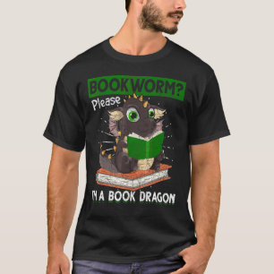 Bookworm Bitte im Buch Dragon Reading Book Dra T-Shirt