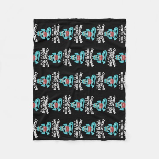 Bookworm Bitte im Buchdrachen lesen Funny Fleecedecke (Vorderseite)