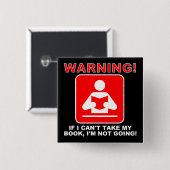 Bookworm Book Lover Funny Button Abzeichen Button (Vorne & Hinten)