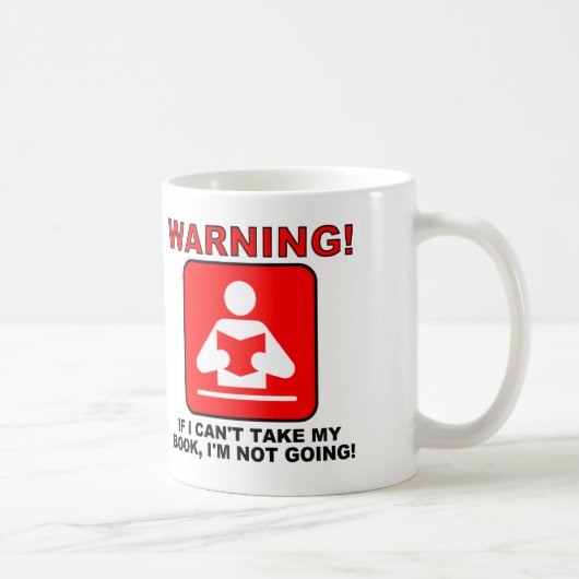 Bookworm Book Lover Warnung Funny Mug Travel Mug Kaffeetasse (Rechts)