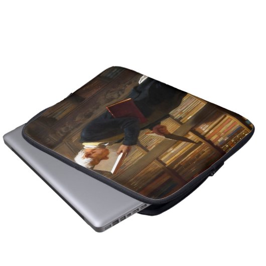 Bookworm Carl Spitzweg Art Laptopschutzhülle (Vorne Knopf)