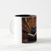 Bookworm Cat Coffee Tasse (Vorderseite Links)