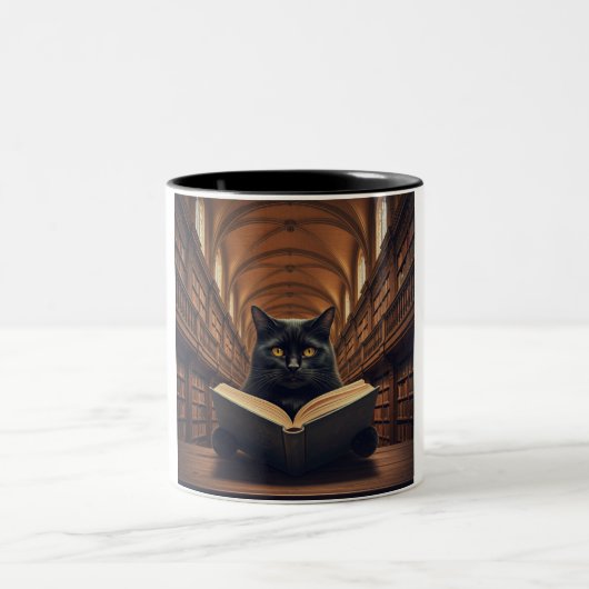 Bookworm Cat Coffee Tasse (Mittel)