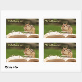 Bookworm Chipmunk Buchzeichen Rechteckiger Aufkleber (Blatt)