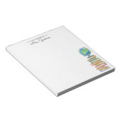 Bookworm der Weltklasse | Kindergartenlehrer Notizblock (angewinkelt)