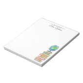 Bookworm der Weltklasse | Kindergartenlehrer Notizblock (Rotiert)