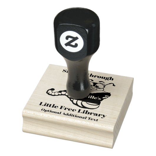 Bookworm Design Holz Briefmarke Gummistempel (Stempel)
