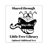 Bookworm Design Holz Briefmarke Gummistempel (Prägung)