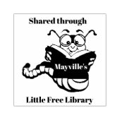 Bookworm Design Holz Briefmarke Gummistempel (Prägung)