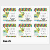 Bookworm Dieses Buch gehört Quadratischer Aufkleber (Blatt)