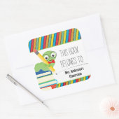 Bookworm Dieses Buch gehört Quadratischer Aufkleber (Umschlag)