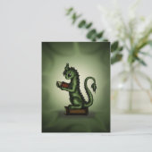 Bookworm Dragon Postkarte (Stehend Vorderseite)
