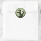 Bookworm Dragon Runder Aufkleber (Tasche)