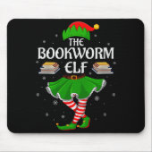 Bookworm Elf Christmas Family Girls Women Elf Squa Mousepad (Vorne)