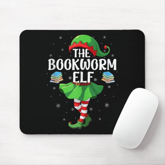 Bookworm Elf Christmas Girls Women Elf Squad Xmas Mousepad (Mit Mouse)