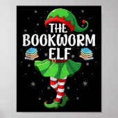 Bookworm Elf Christmas Girls Women Elf Squad Xmas Poster (Vorne)