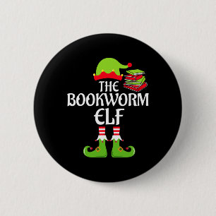Bookworm Elf Matching Familiengruppe Weihnachtsfes Button