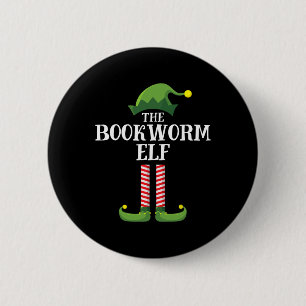 Bookworm Elf Matching Familiengruppe Weihnachtsfes Button