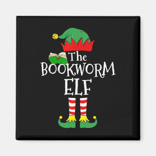 Bookworm Elf Matching Familiengruppe Weihnachtsfes Magnet