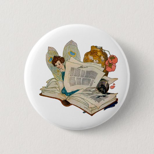 Bookworm Fairy Button (Vorderseite)