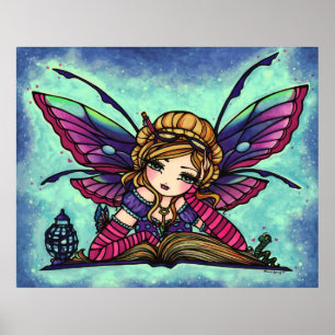 Bookworm Fairy Library Fantasy Art von Hannah Lynn Poster