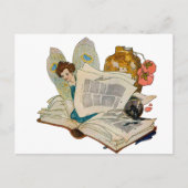 Bookworm Fairy Postkarte (Vorderseite)