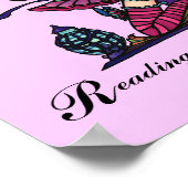 Bookworm Fairy "READ" Bibliothek Fantasy Book Art Poster (Ecke)