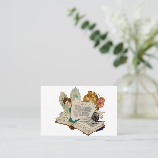 Bookworm Fairy Visitenkarte (Stehend Vorderseite)