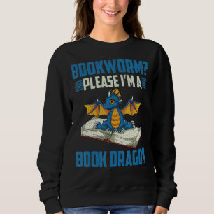 Bookworm Fantasy Animal Library Buch Dragon Readin Sweatshirt