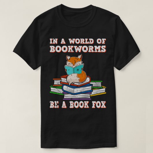 Bookworm Funny Reading Book Fox Reader T-Shirt (Design vorne)